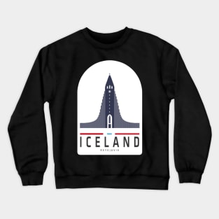 Iceland, Reykjavik Iceland Skyline Sticker Crewneck Sweatshirt